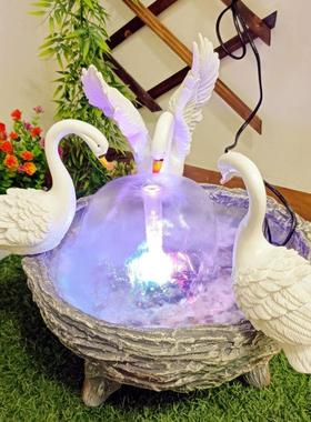 太阳能喷泉户外水池鱼缸水盆太阳能灯光喷泉摆件插电款蘑菇状喷泉