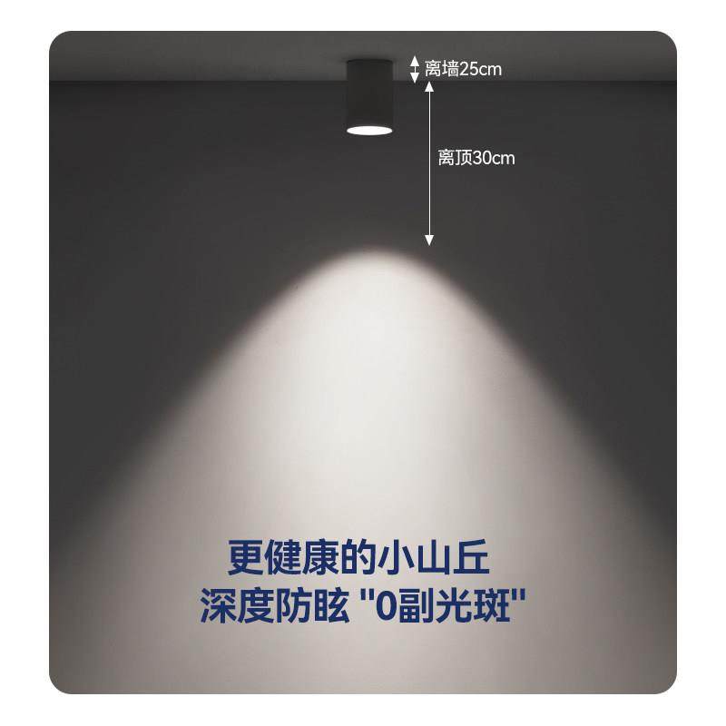 麦丹妮客厅餐厅无主灯全光谱明装圆形筒射灯小山丘斗胆灯防眩护眼,淘宝优惠券,粉丝福利购,淘宝优惠卷