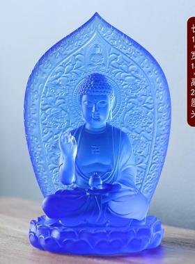 七药师琉璃背板药师佛光如来佛像摆件坛城居家佛堂桌面供奉摆设