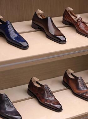 样板房衣帽间尖头男皮鞋衣柜陈列摆件道具软装饰品商务英伦风男鞋