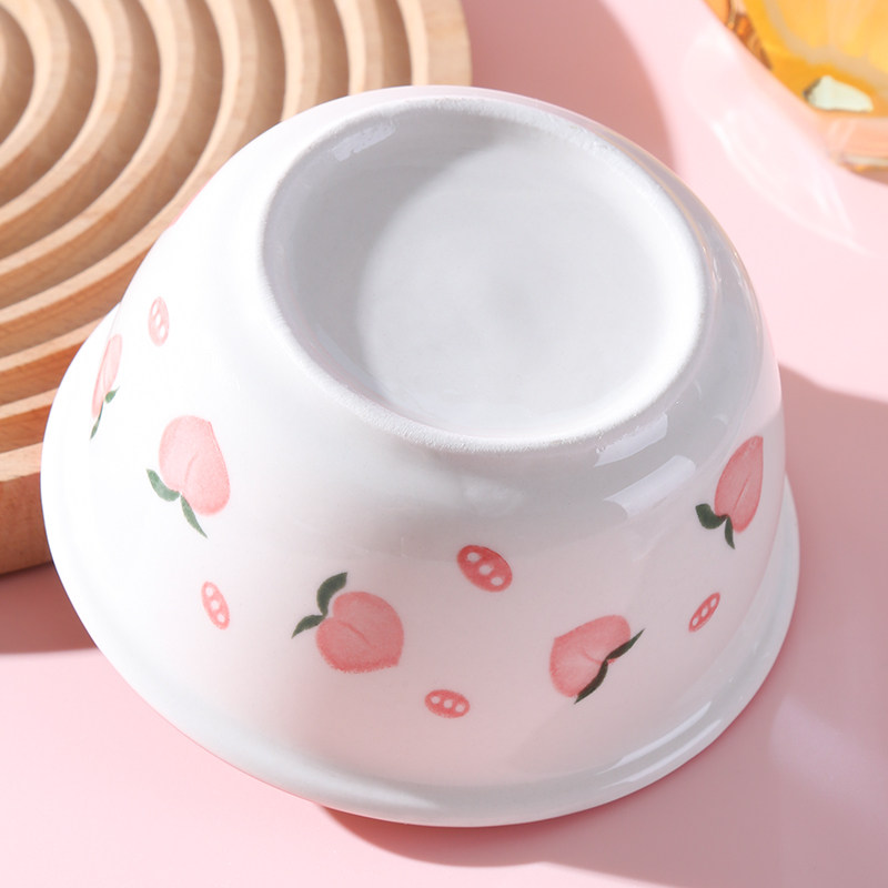 陶瓷餐具日式创意祝福水果碗碗家用吃饭专用小碗精致可爱饭碗