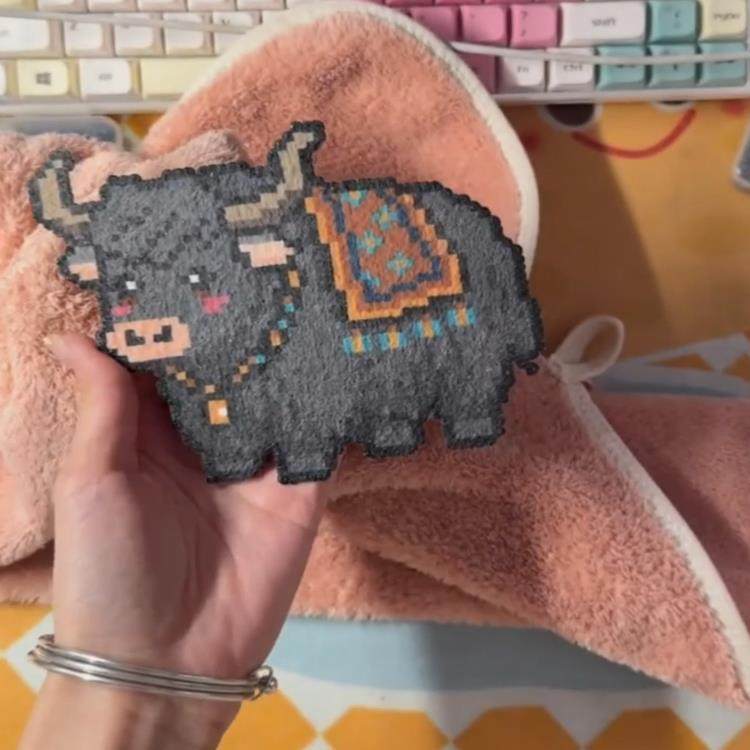 拼豆毛巾烫拼豆毛巾烫布可重复使用耐高温棉方巾拼豆豆手工diy,淘宝优惠券,粉丝福利购,淘宝优惠卷