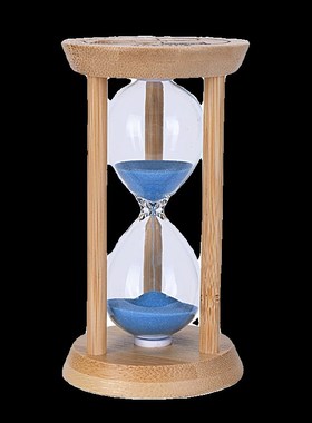 创意竹木圆形夜光沙漏计时器防摔学习摆件礼物1/10/30分钟...