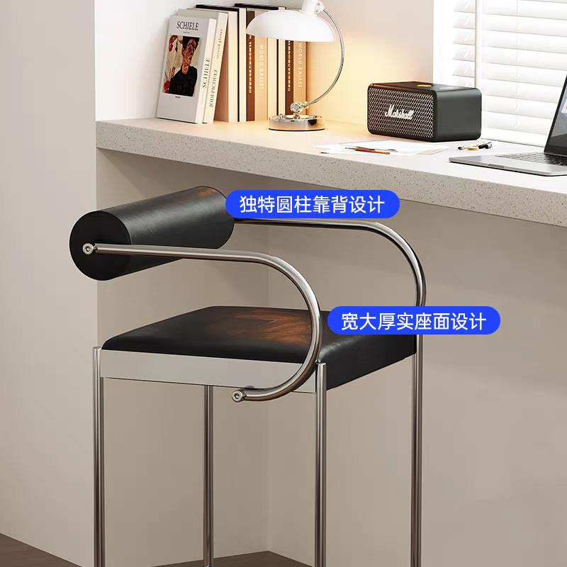北欧吧台椅家用高脚凳现代简约设计师酒吧前台椅靠背不锈钢色椅子,淘宝优惠券,粉丝福利购,淘宝优惠卷
