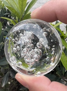 假山流水喷泉配件冰裂球风水轮小摆件水晶玻璃球盆景茶具盘气泡球