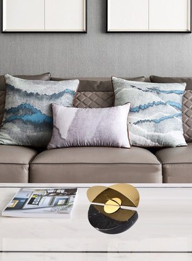 现代简约大理石几何体摆设样板房家居客厅酒柜书房软装饰艺术摆件