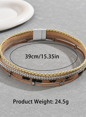 2024新款美式复古风情侣手环小众镶锆石女士多层手链个性百搭手饰