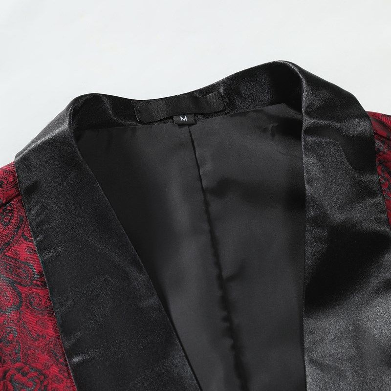 英伦风宫廷礼服青果领西装马甲男舞台演出服潮流拼色印花马夹外套,淘宝优惠券,粉丝福利购,淘宝优惠卷