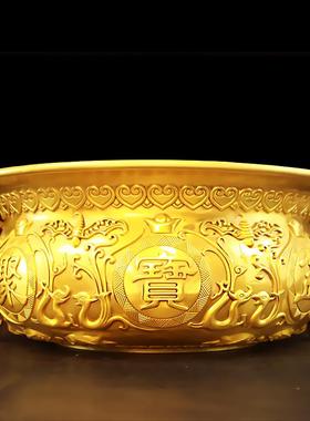 铜聚宝盆摆件铜缸香炉居家用客厅柜台存钱罐特大号店铺开业礼品纯