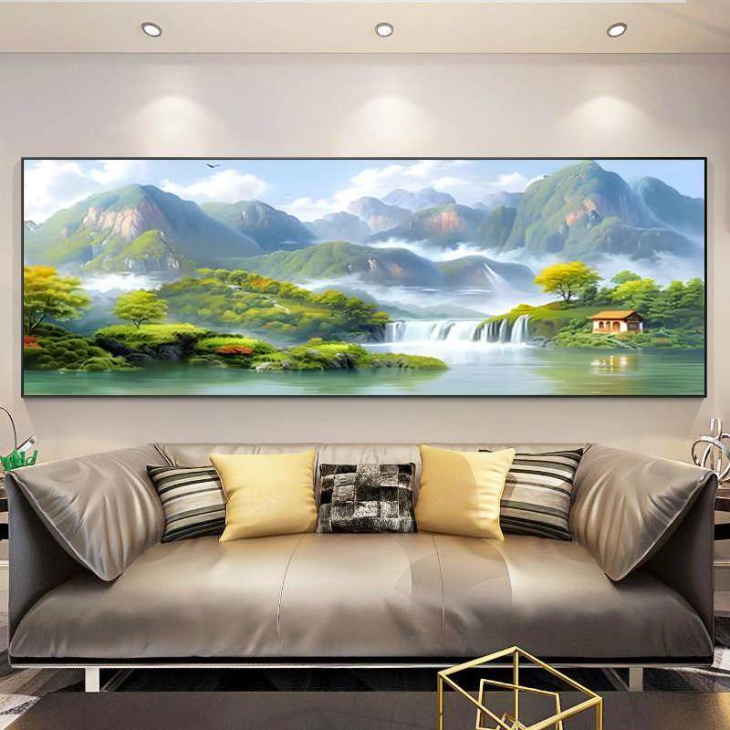 5d钻石画 画满钻新款点钻十字绣钻石绣2025客厅流水生财山水画 画,淘宝优惠券,粉丝福利购,淘宝优惠卷