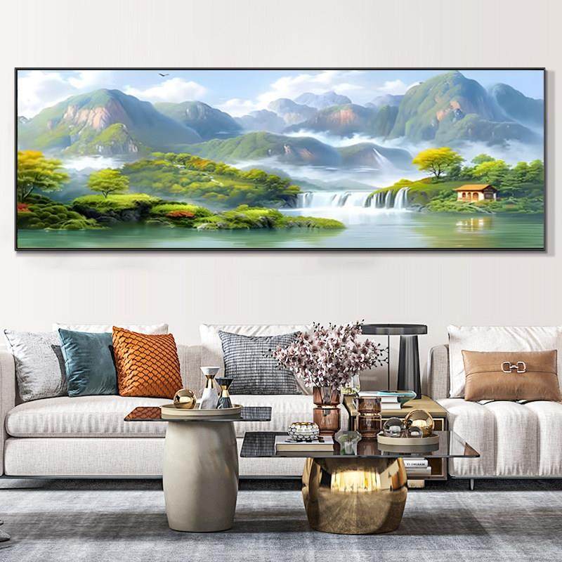 5d钻石画 画满钻新款点钻十字绣钻石绣2025客厅流水生财山水画 画,淘宝优惠券,粉丝福利购,淘宝优惠卷