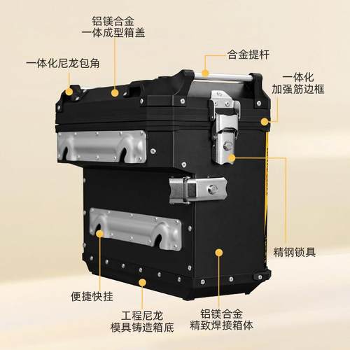 适用隆鑫无极DS525X三箱摩托车铝合金尾箱大师兄三箱改装边箱架 - 图2