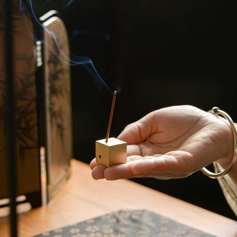 手工打磨黄铜四方实心线 线香香插 极简约现代创意多孔香炉藏香可,淘宝优惠券,粉丝福利购,淘宝优惠卷