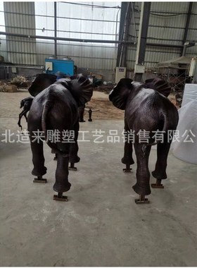 大型铜大象摆件铸铜如意吸水象富S贵吉象铜雕塑