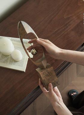 栗子创意挥杆球装饰工艺品家具Wabi-Sabi风格样板房酒店书房书柜