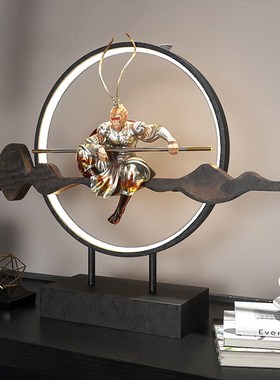 创意悟空桌面装饰齐天大圣斗战胜佛家居办公室带灯高级感