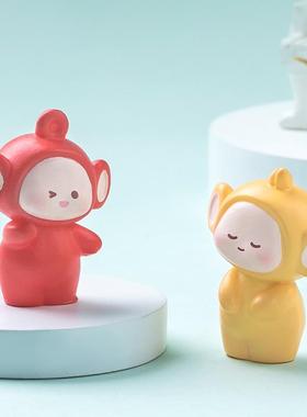 可爱天线宝宝摆件治愈情绪解压系公仔情绪稳定解压工位桌面小摆件