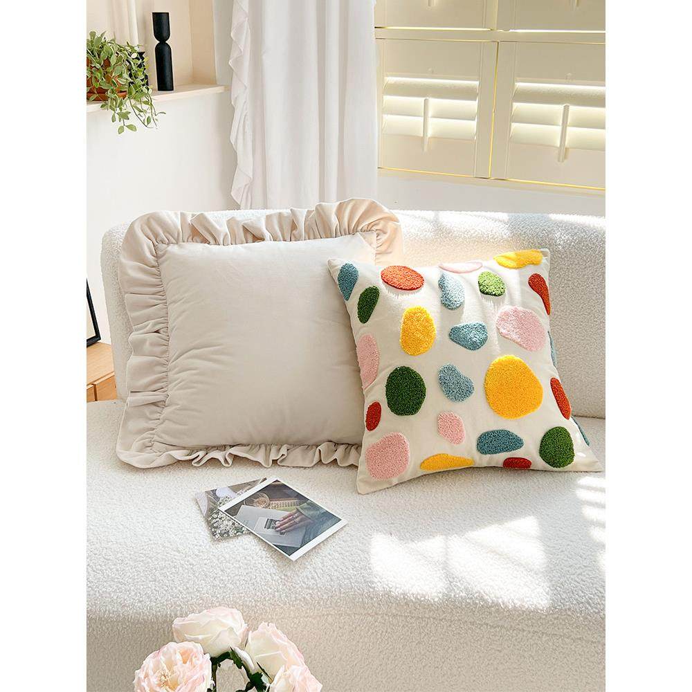 蔓越家 ins网红小花抱枕抱枕套含芯客厅沙发打结靠垫样板间靠枕套,淘宝优惠券,粉丝福利购,淘宝优惠卷