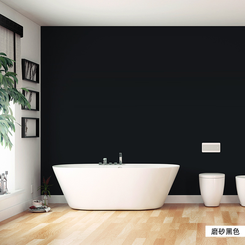 加厚防水黑色贴纸自粘墙纸遮光木纹柜子装饰磨砂厨房柜门家具翻新 - 图2