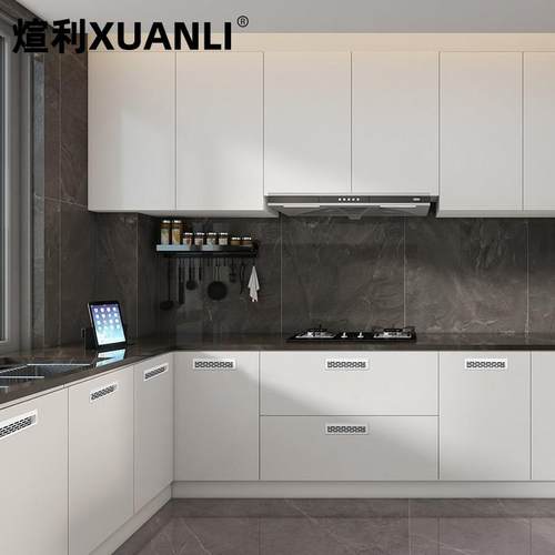 厨房瓦斯炉通风格栅整体橱柜门透气网拉手一体热水器柜门透气孔装 - 图2