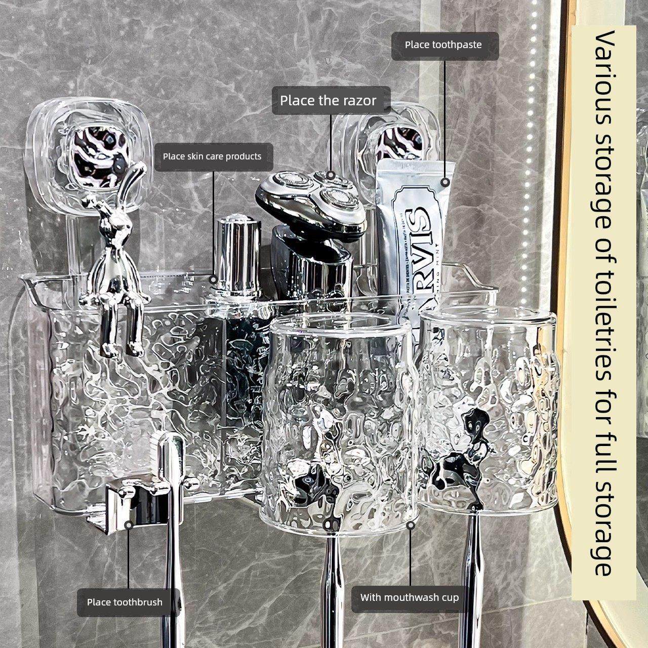 正品牙刷储物架浴室壁挂式吸盘漱口杯漱口牙膏刷牙杯牙齿,淘宝优惠券,粉丝福利购,淘宝优惠卷