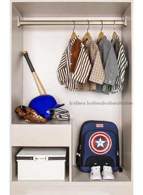 样板房衣帽间男孩儿童房衣柜服装夹克衬衫鞋帽子书包软装饰饰品