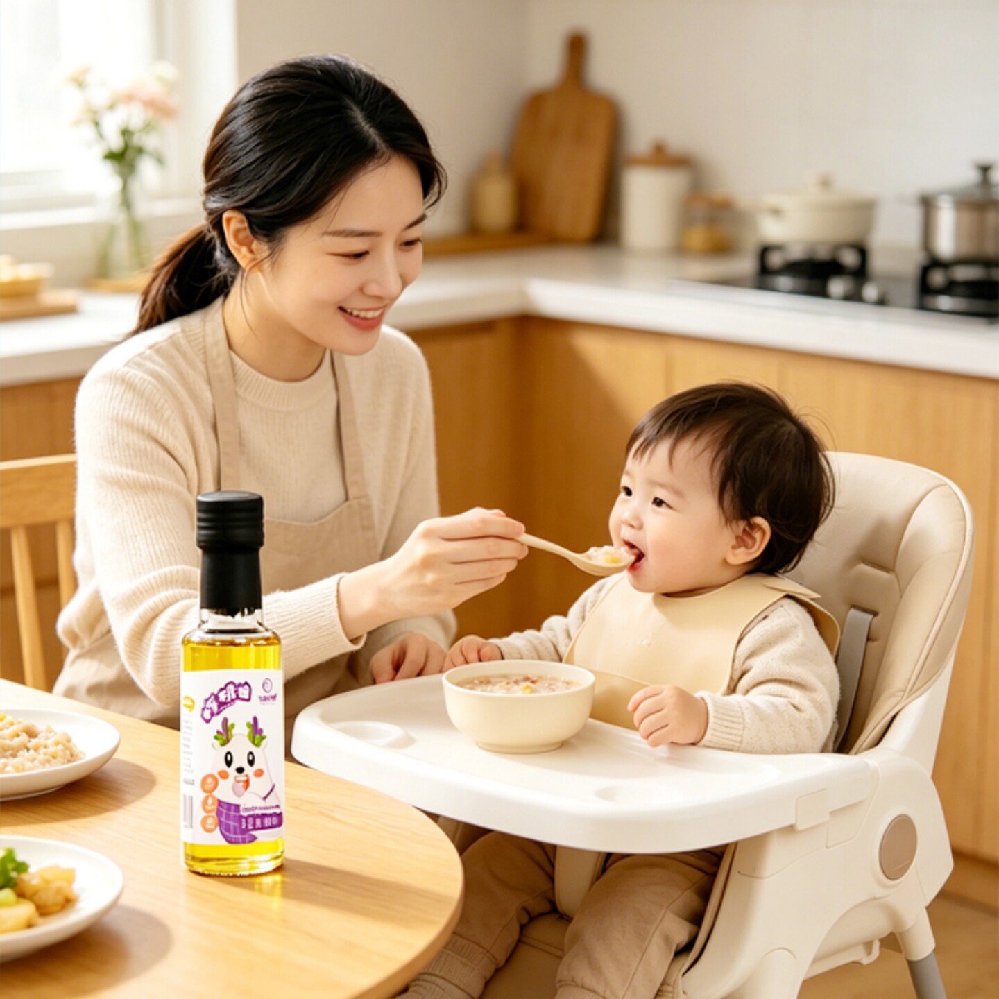 甘味九源核桃油一级凉拌油辅食食用油100ml低温榨食用营养核桃油 凉养实拍商品图