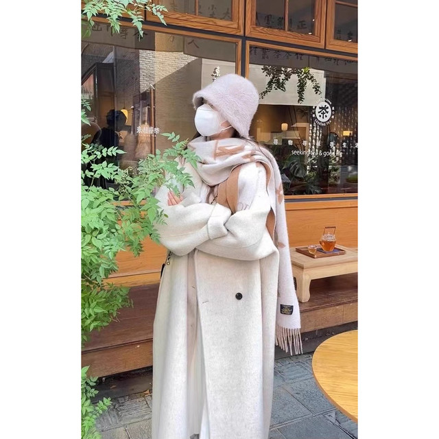 QY2025 autumn and winter Korean high-end mid-length temperament antelope thickened coat