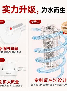 库硕 2代反冲洗大白瓶前置过滤器家用大流量2026新款活性炭净水器