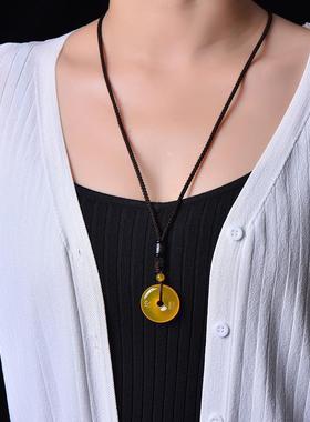 五方神兽五行缺土补土天然黄玛瑙平安扣吊坠麒麟钥匙扣挂件车挂批