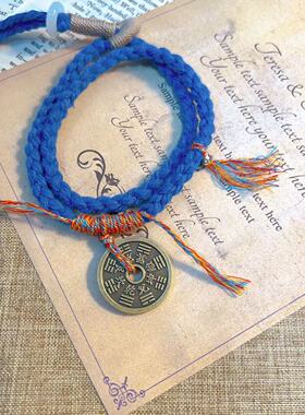 新中式山鬼花钱手链铜钱编织手链绳diy棉线藏式手串民族风手绳