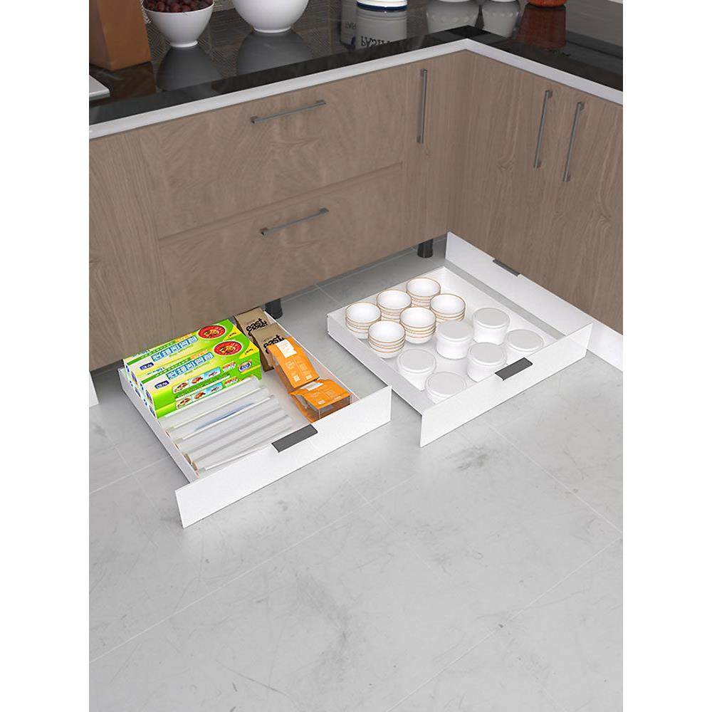 家用自制厨房超深柜改造万向轮托盘踢脚线抽屉杂物收纳环保pp塑料,淘宝优惠券,粉丝福利购,淘宝优惠卷