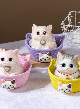 纯手绘仿真猫咪捏捏乐装饰摆件