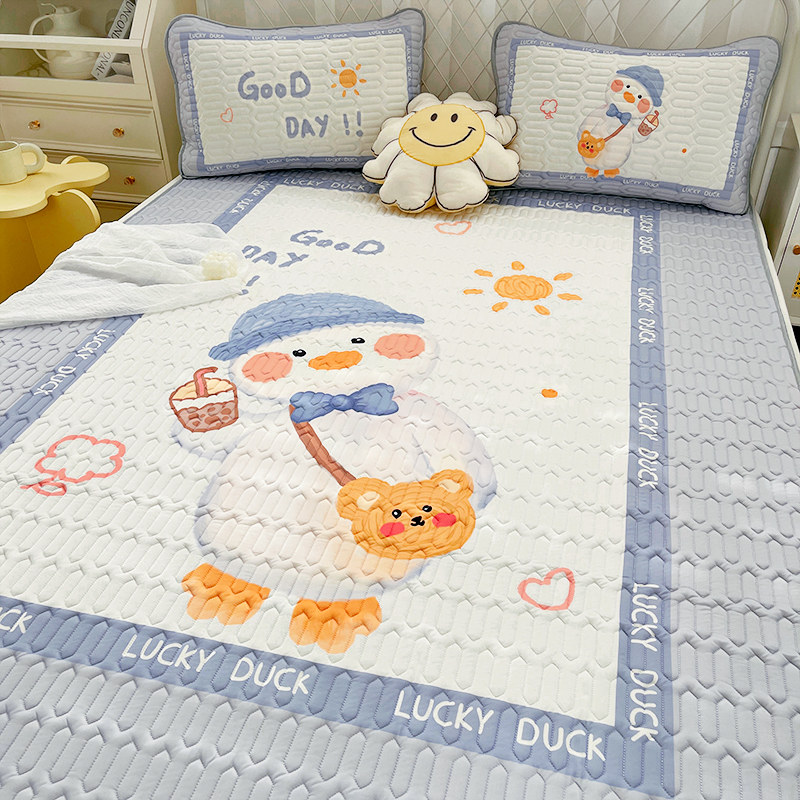 夏季冰丝乳胶凉席床笠款三件套可机水洗儿童学生宿舍单人床垫席子,淘宝优惠券,粉丝福利购,淘宝优惠卷