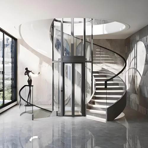 家用电梯二三四层室内外液压曳引式自建房别墅观光简易定制电梯 - 图1