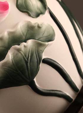 清荷小肚花瓶摆件家用佛前供奉观音瓶插花供花瓶供佛用品莲花净瓶