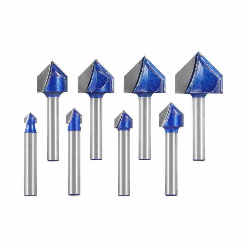 V型刀专业级1/4柄修边机刀头铝塑板开槽集成墙面折边木工铣刀,淘宝优惠券,粉丝福利购,淘宝优惠卷