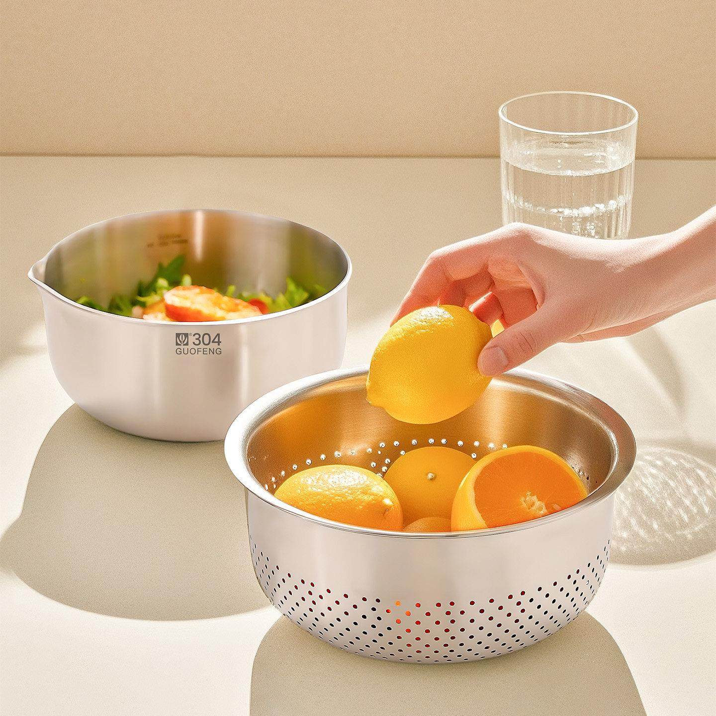 304不锈钢盆沥水篮新款洗菜盆洗米过滤网筛洗水果滤水篮加厚漏盆,淘宝优惠券,粉丝福利购,淘宝优惠卷