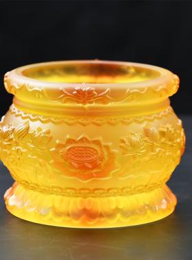 仿琉璃佛前供盘家用莲花盘 家居水果盘佛堂贡果盘供佛供果盘套装