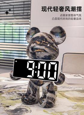 德国无障碍豪华暴力熊钟饰品客厅卧室桌面时钟显示数字时钟闹钟