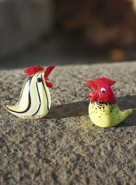 手工小鸡家居玻璃装饰摆件日韩可爱动物卡通手工兔子装饰摆件礼物