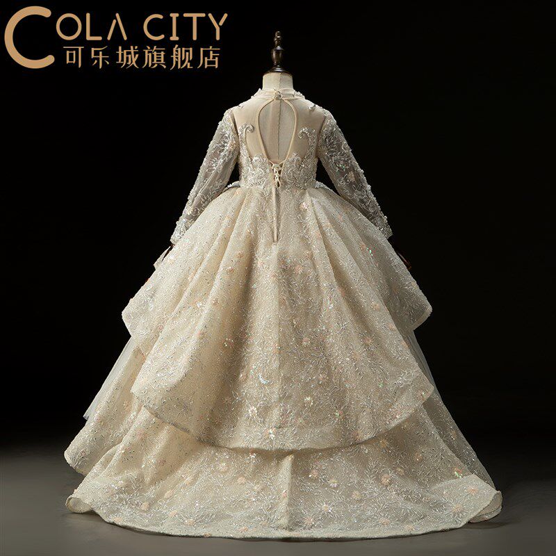 女童公主长裙礼服生日宴会女孩主持人钢琴演出个性T台走秀晚礼服,淘宝优惠券,粉丝福利购,淘宝优惠卷