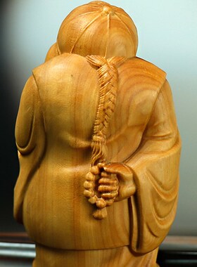 黄杨木雕财主爷男士随身把件新中式家居饰品木质雕刻工艺品