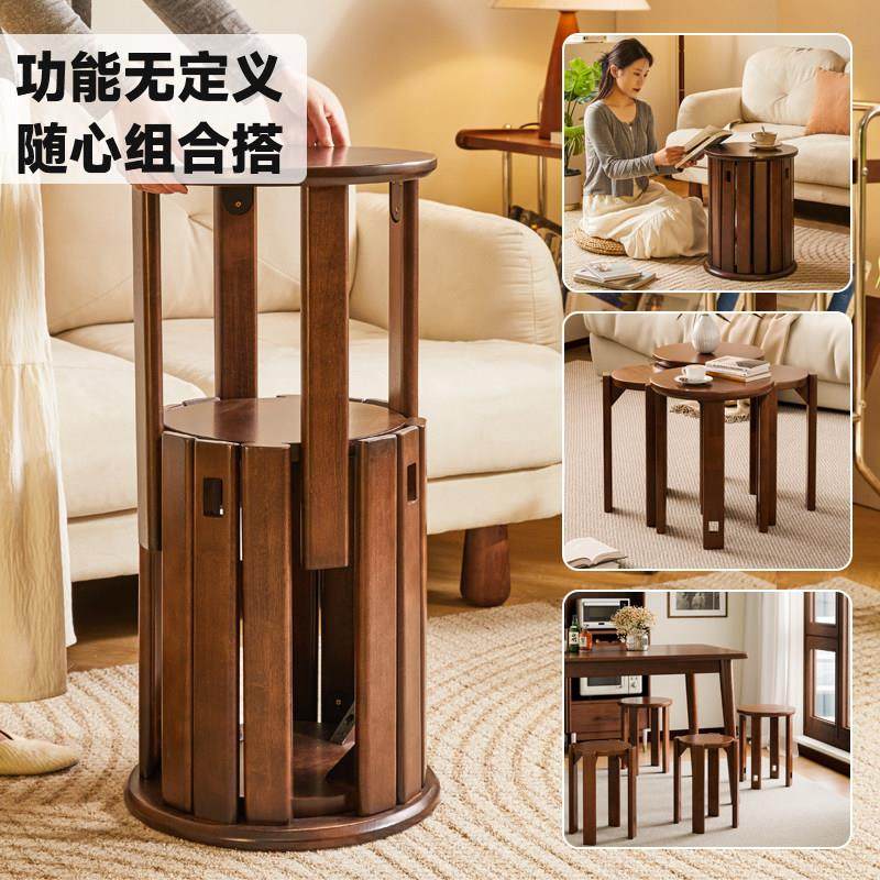 实木床头柜可移动床头边柜卧室边几茶几小桌圆形床头柜替代品创意,淘宝优惠券,粉丝福利购,淘宝优惠卷