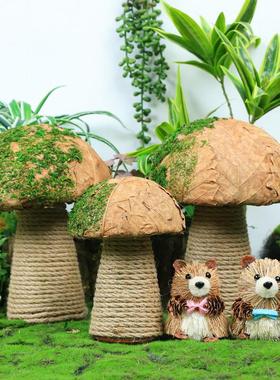 森林风格创意摆件装饰模拟蘑菇微景观入口店铺落地摆件环境创作道