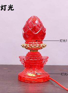 LED财神灯供灯供佛灯水晶元宝灯长明灯供电蜡烛台佛前灯插电一对