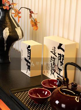 新中式风格博古架饰品组合样板房售楼处茶室书房客厅软饰花瓶饰品