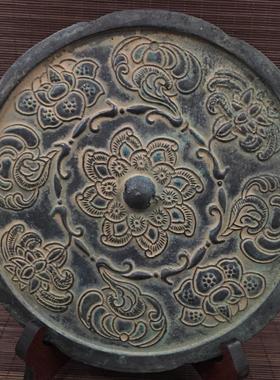 纯铜大号仿古做旧青铜镜老镜子工艺品摆件玄关卧室装饰品影视道具