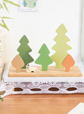 阿楹 设计师摆件家俱玄关办公书桌少女儿童房展柜厨房小树木装饰