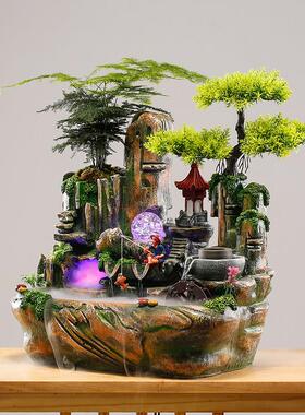 假山流水喷泉客厅循环水招财风水轮办公室生财桌面装饰品水景摆件